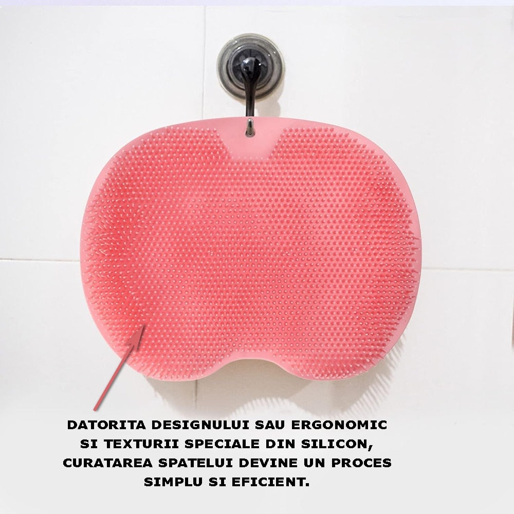 Saltea masaj picioare pentru duș sau baie, silicon antiderapant, roz, 30 x 25 cm