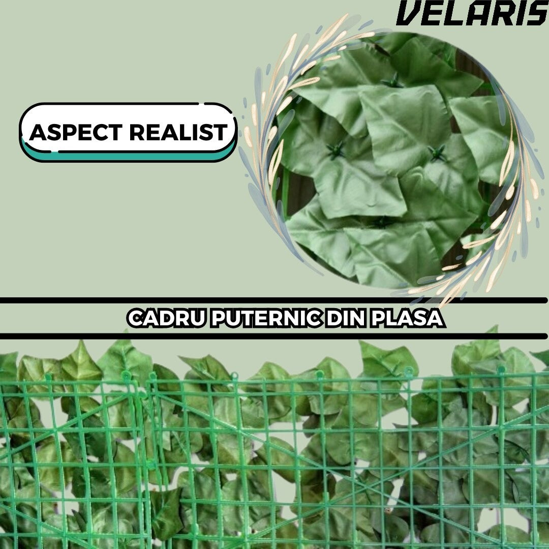 Gard Artificial cu Frunze Verzi Tip Iedera Solutia Eleganta pentru Confidentialitate si Decor in Aer Liber, dimensiuni 300/100