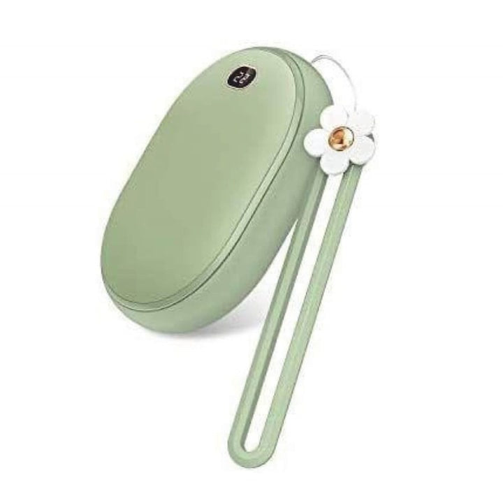 Încălzitor de mâini 2 în 1 cu Powerbank 10000mAh, USB, 2 niveluri de temperatură 45°/55°, portabil, verde