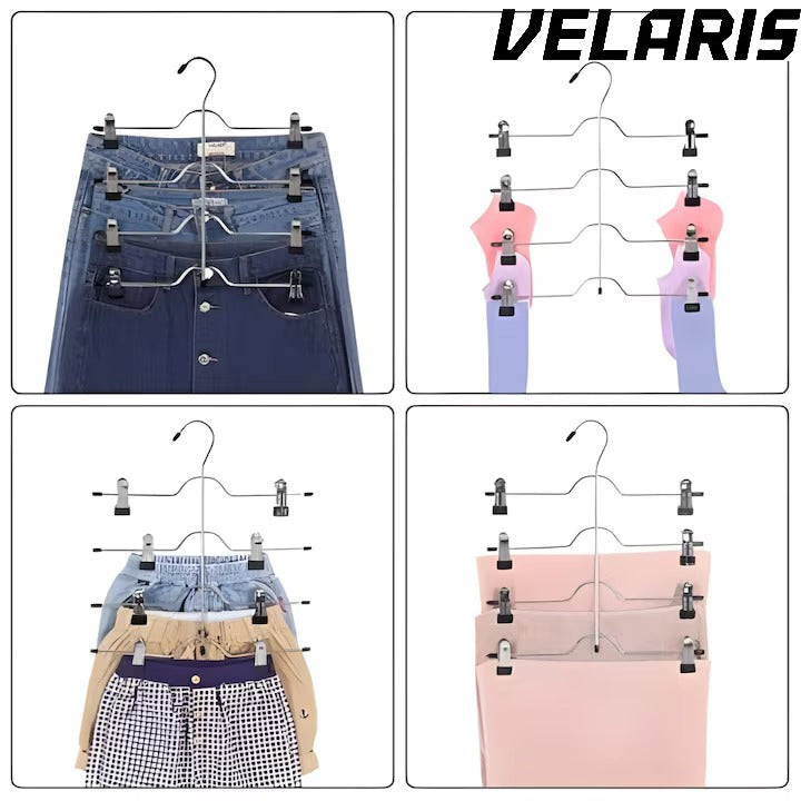 Umeraș pentru fuste și pantaloni, 4 niveluri, metal rezistent, economisire spațiu, 37,5x32,5 cm