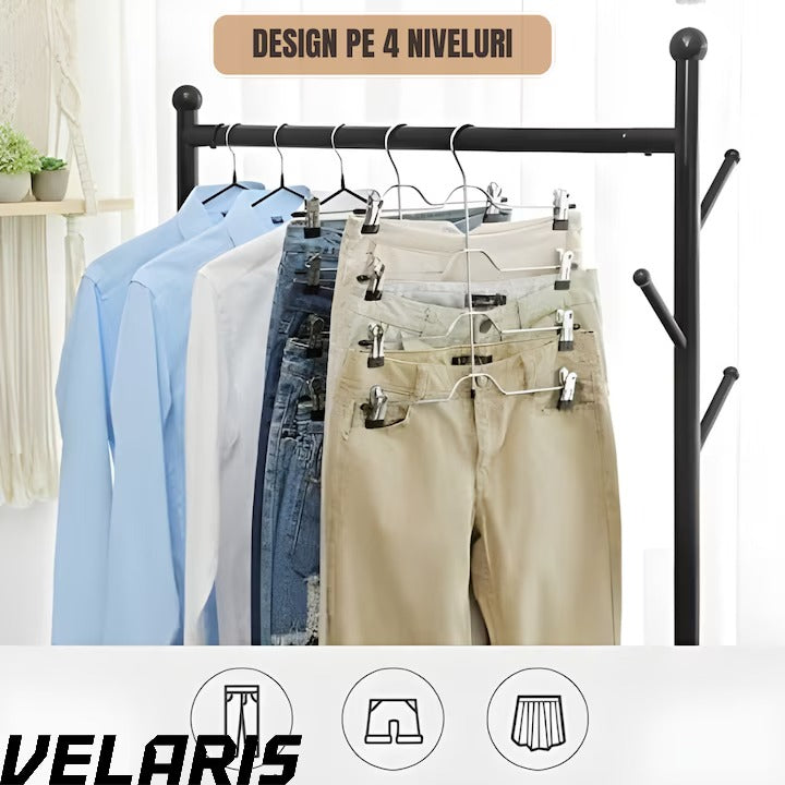 Umeraș pentru fuste și pantaloni, 4 niveluri, metal rezistent, economisire spațiu, 37,5x32,5 cm