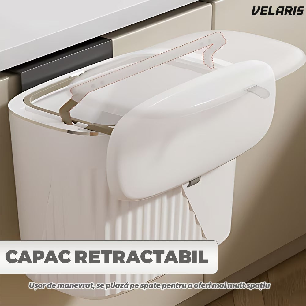 Coș de gunoi alb, 7 L, design modern, două moduri de deschidere