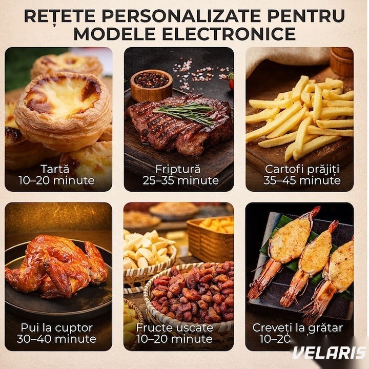 Cuptor electric cu friteuză cu aer cald, design retro, 12L, circulație aer 360°, funcție toaster