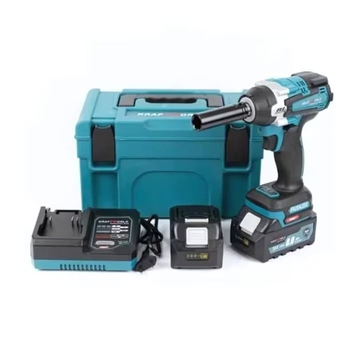 Șurubelniță cu impact 1000Nm 48VF Brushless, 2 acumulatori 4.0Ah, cutie transport, încărcător rapid, LED