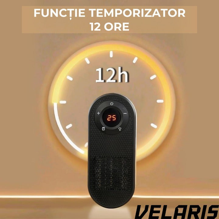 Incalzitor electric Compact 500W, rotire 180°, afisaj LED, telecomanda, protectie supraincalzire, pentru spatii mici