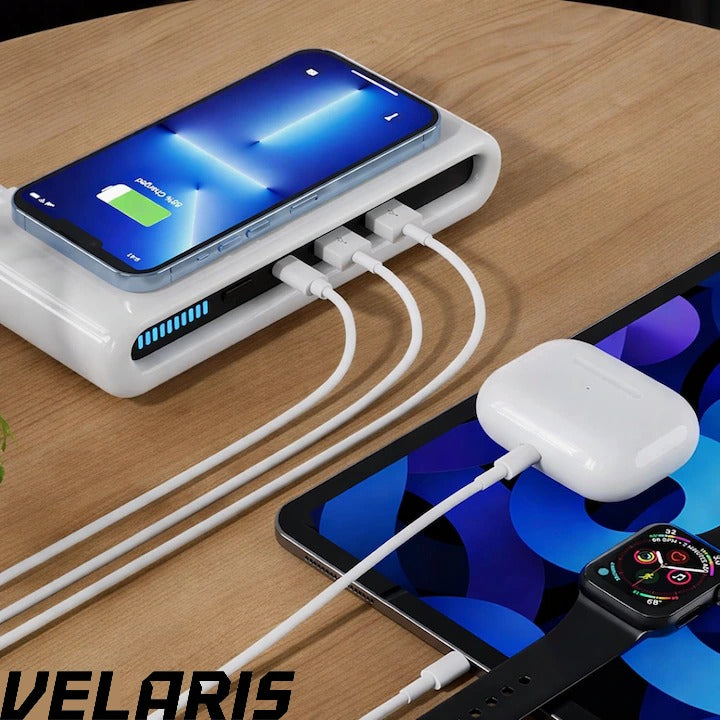 Incarcator fara fir 4 in 1 cu conectare USB-C si 2 sloturi USB