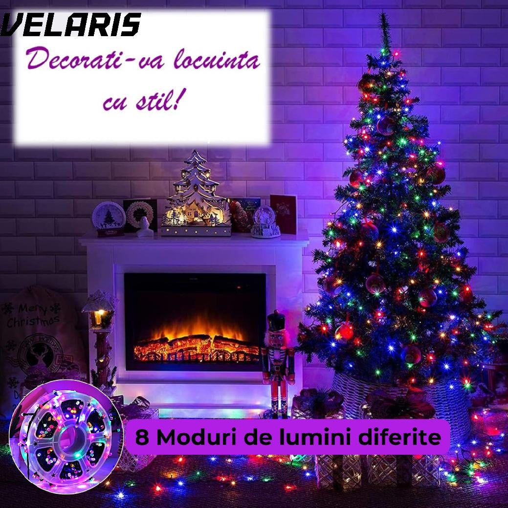 Instalatie Luminoasa LED de Craciun pentru Interior si Exterior, 50M, LED, Multicolor, Rezistenta la Ceata