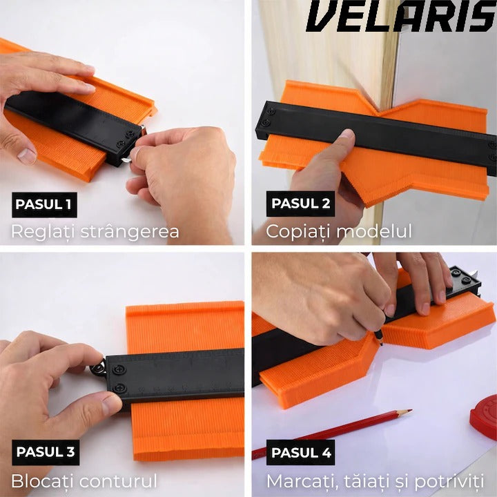 Instrument de Masurare Colturi, 12cm, Plastic, Negru/Portocaliu, pentru Renovari si Bricolaj