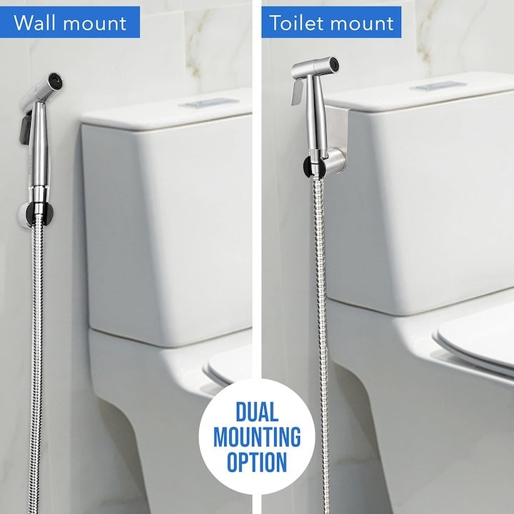 Set Duș Igienă Intimă cu Baterie Bidet, Cap Duș, Furtun 1.2 m, Inox