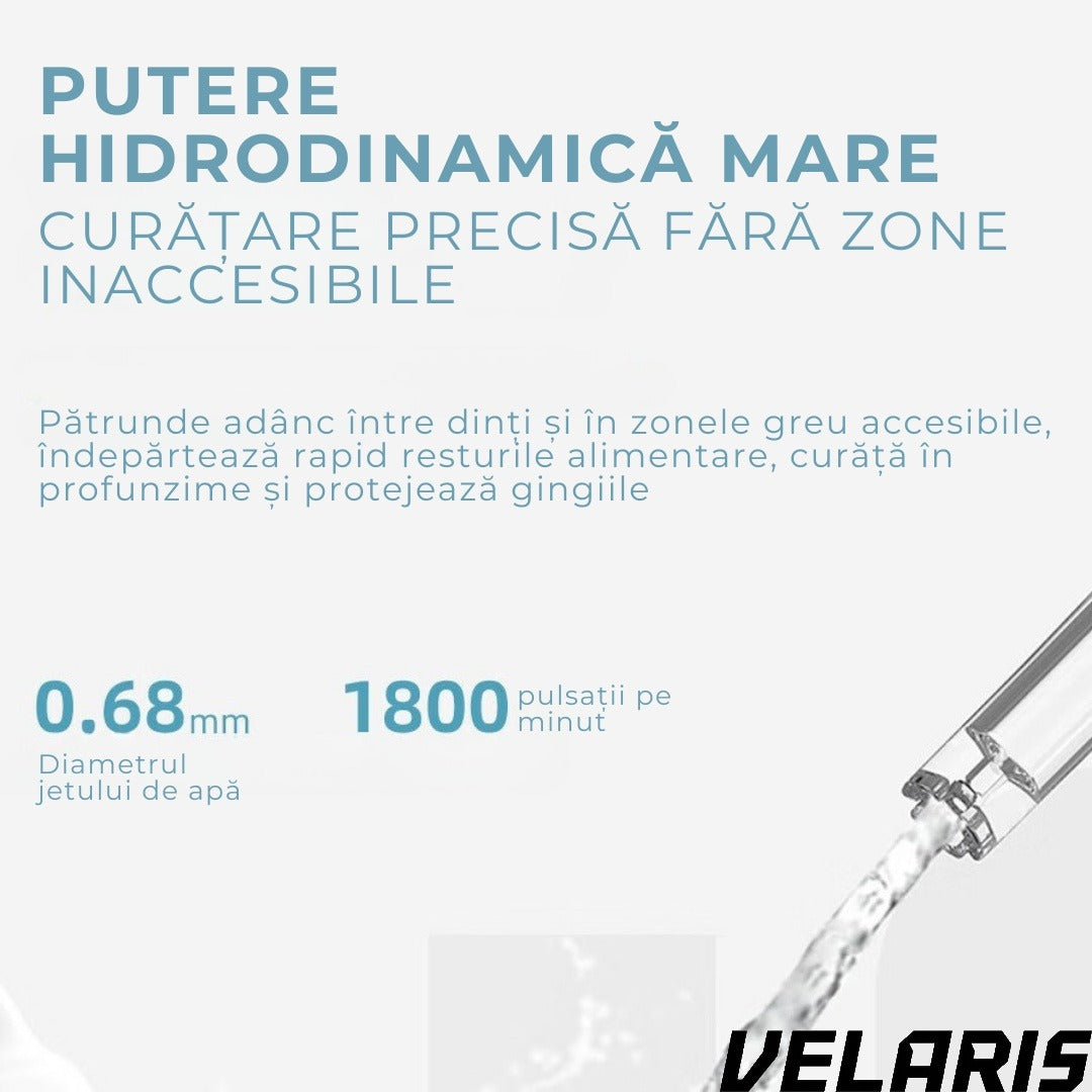 Irigator dentar electric portabil 4 moduri curatare rezistent la apa IPX8 rezervor 220 ml