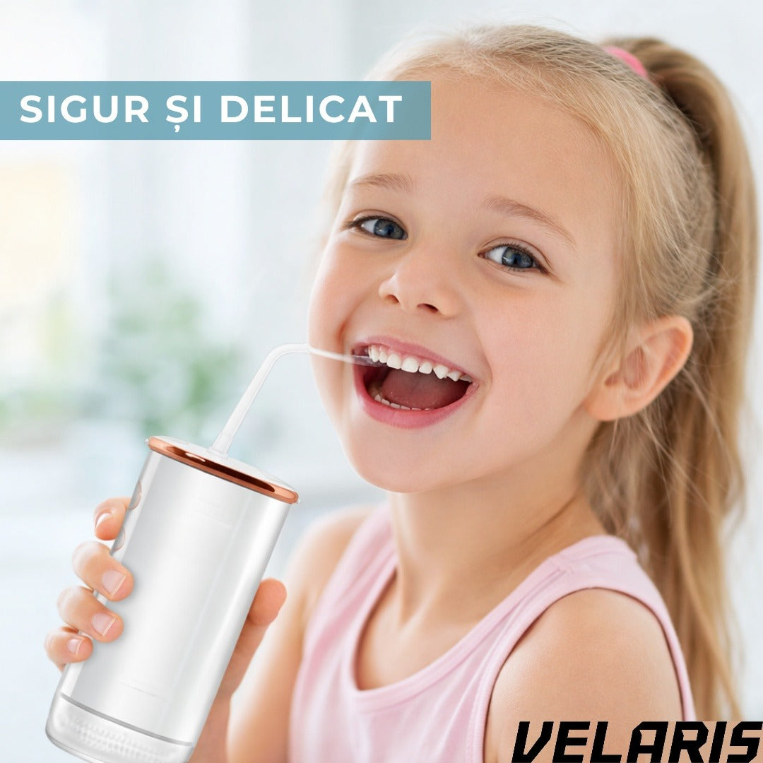 Irigator dentar electric portabil 4 moduri curatare rezistent la apa IPX8 rezervor 220 ml
