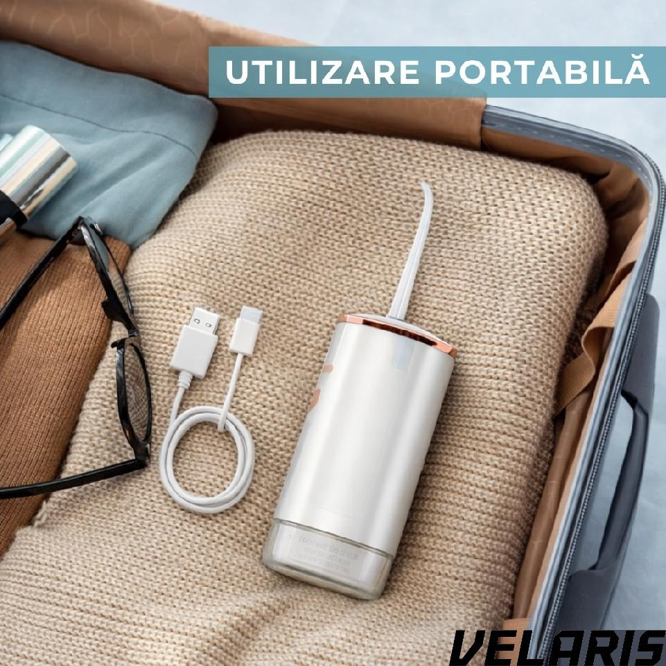 Irigator dentar electric portabil 4 moduri curatare rezistent la apa IPX8 rezervor 220 ml