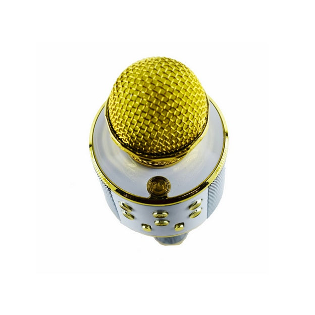 Microfon karaoke DS878, design metalic, sunet clar, reproducere card memorie