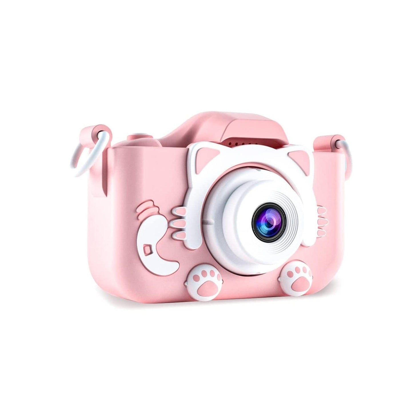Aparat foto copii HD 1080P, 23MP, ecran 2 inch, selfie și jocuri, roz, 32GB