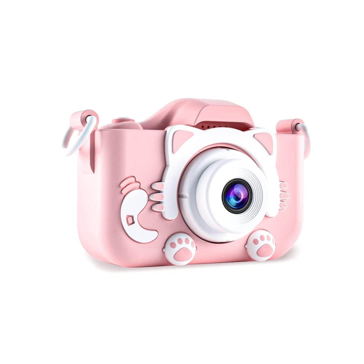 Aparat foto copii HD 1080P, 23MP, ecran 2 inch, selfie și jocuri, roz, 32GB