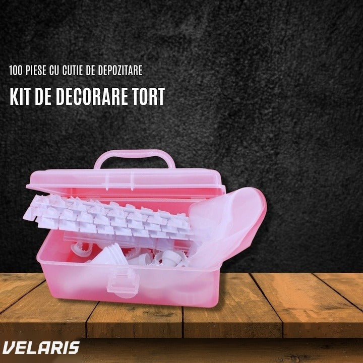 Kit decorare prăjituri și patiserie, 100 piese, accesorii profesionale
