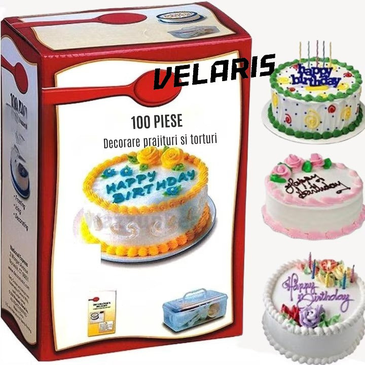 Kit 100 piese pentru decorarea prajiturilor si torturilor, accesorii profesionale