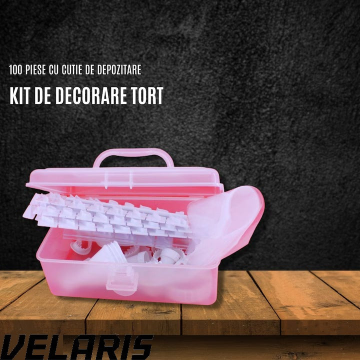 Kit 100 piese pentru decorarea prajiturilor si torturilor, accesorii profesionale