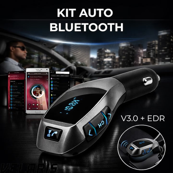 Kit Auto cu Functie de Modulator FM si Bluetooth, Compatibil cu Dispozitive Mobile, Functie Handsfree