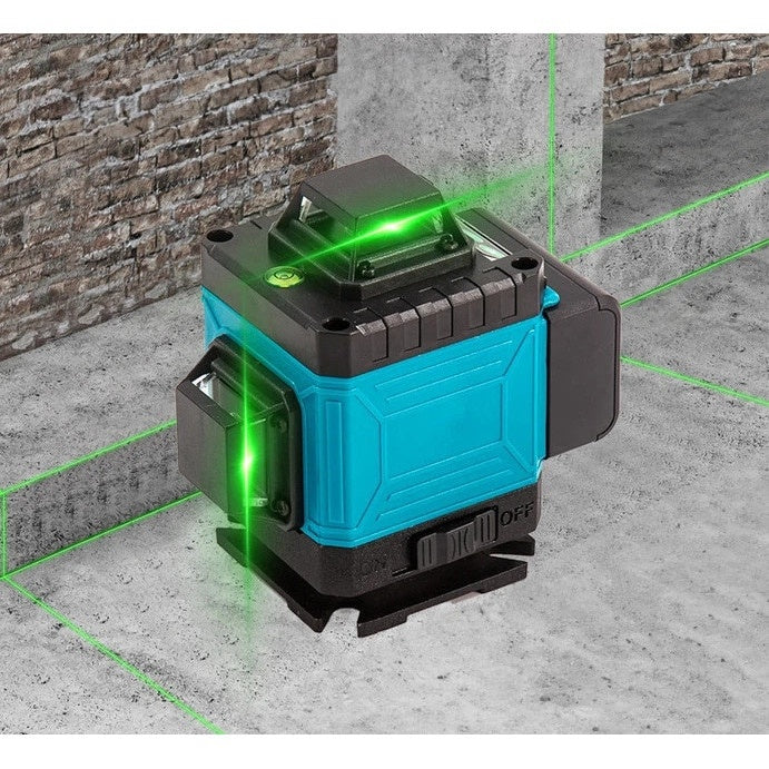 Nivel laser 4D, 16 linii verzi 360°, 30 m, IP54, telecomandă, 2 baterii 5200 mAh
