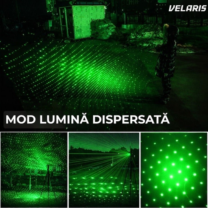 Pointer laser 405nm, 200mW, aluminiu, negru, cu blocare pentru copii, 100-500m