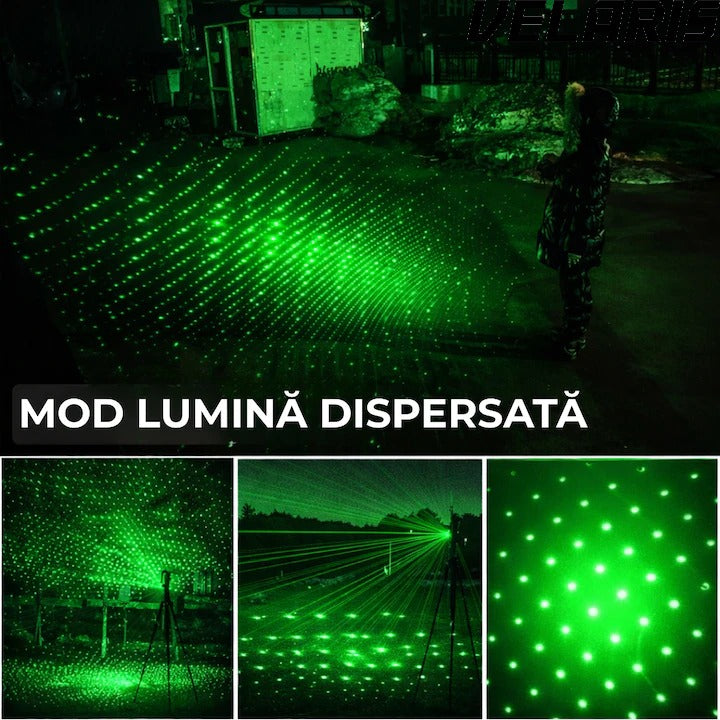 Laser Pointer 405nm, 200mW, aluminiu, negru, cu blocare pentru copii, 100-500m