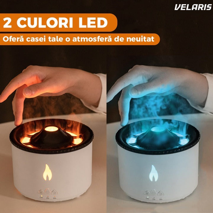 Difuzor aromaterapie cu lamă lava, LED 2 culori, 360ml, silent