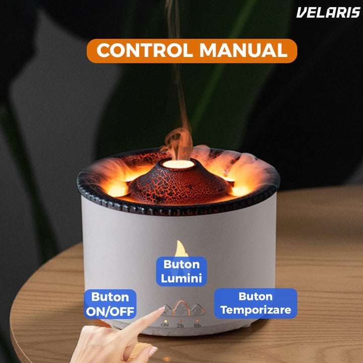 Difuzor aromaterapie cu lamă lava, LED 2 culori, 360ml, silent