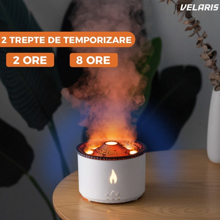 Difuzor aromaterapie cu lamă lava, LED 2 culori, 360ml, silent