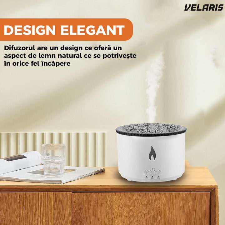Difuzor aromaterapie cu lamă lava, LED 2 culori, 360ml, silent
