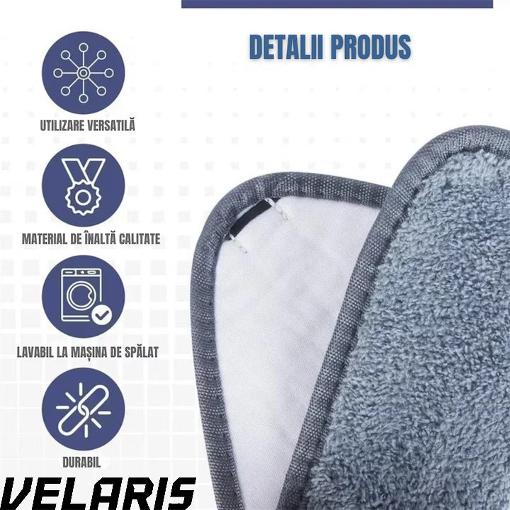 Laveta pentru mop triunghiular, material absorbant de inalta eficienta, ideala pentru curatarea rapida si temeinica a suprafetelor.