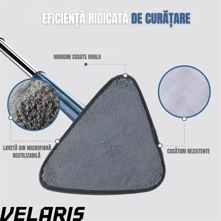 Laveta pentru mop triunghiular, material absorbant de inalta eficienta, ideala pentru curatarea rapida si temeinica a suprafetelor.