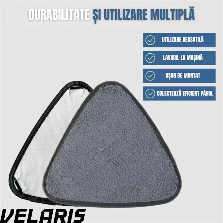 Laveta pentru mop triunghiular, material absorbant de inalta eficienta, ideala pentru curatarea rapida si temeinica a suprafetelor.