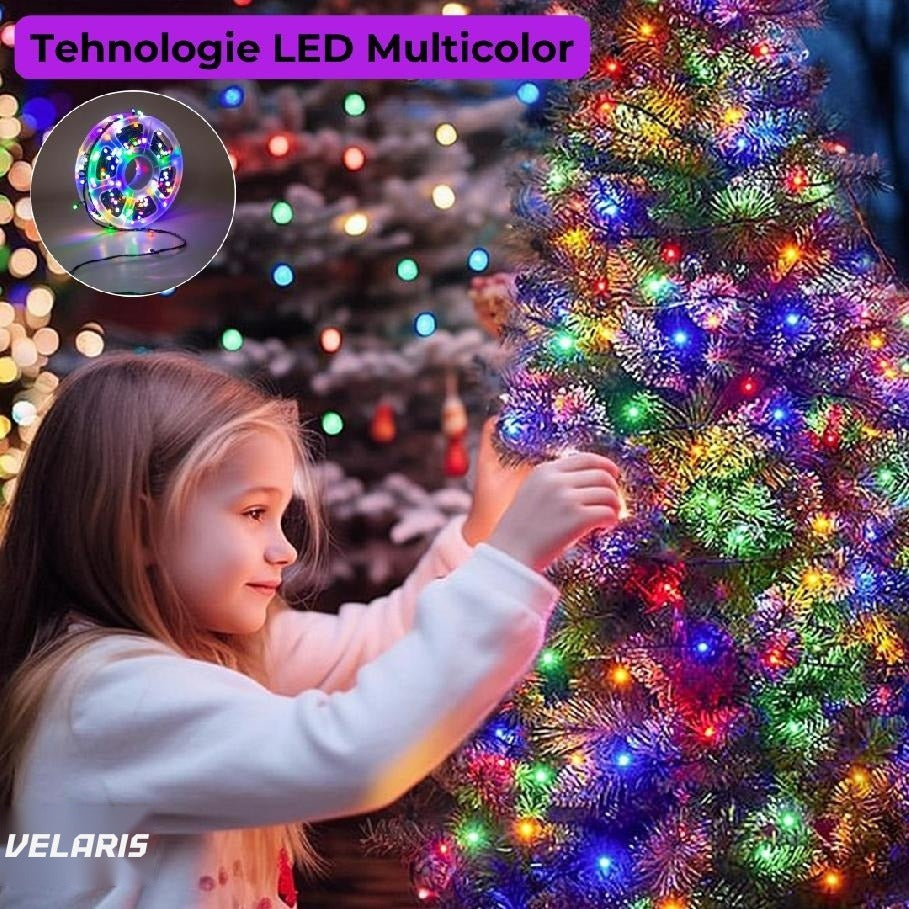 Instalație lumini LED de Crăciun interior/exterior, 50 m, multicolor, rezistentă la ceață