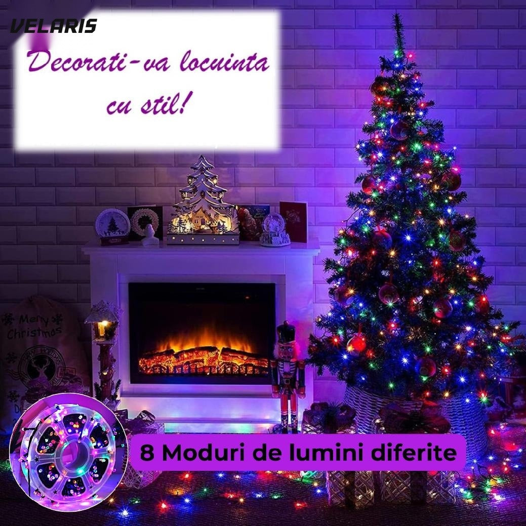 Instalație lumini LED de Crăciun interior/exterior, 50 m, multicolor, rezistentă la ceață