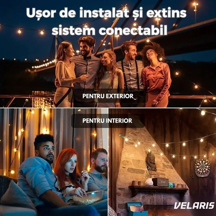Ghirlandă LED 8 m cu 25 becuri G40, interconectabilă, rezistentă outdoor IP65