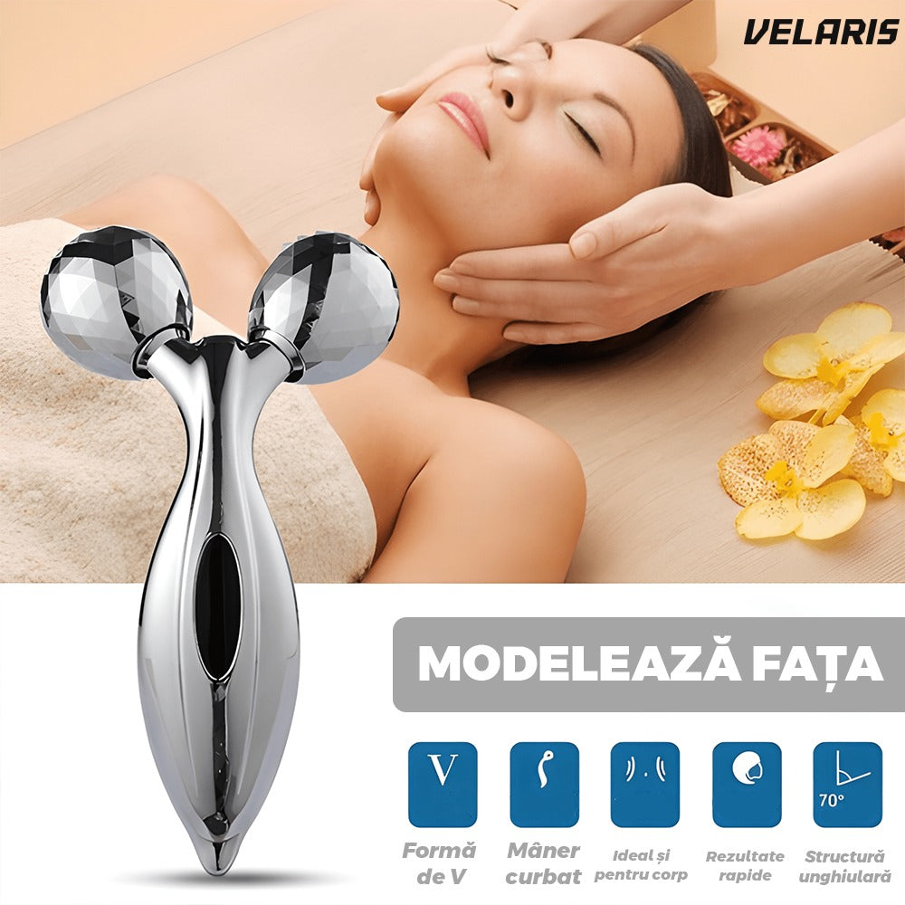 Dispozitiv lifting facial, 2 role 3D, gri, pentru față subțire