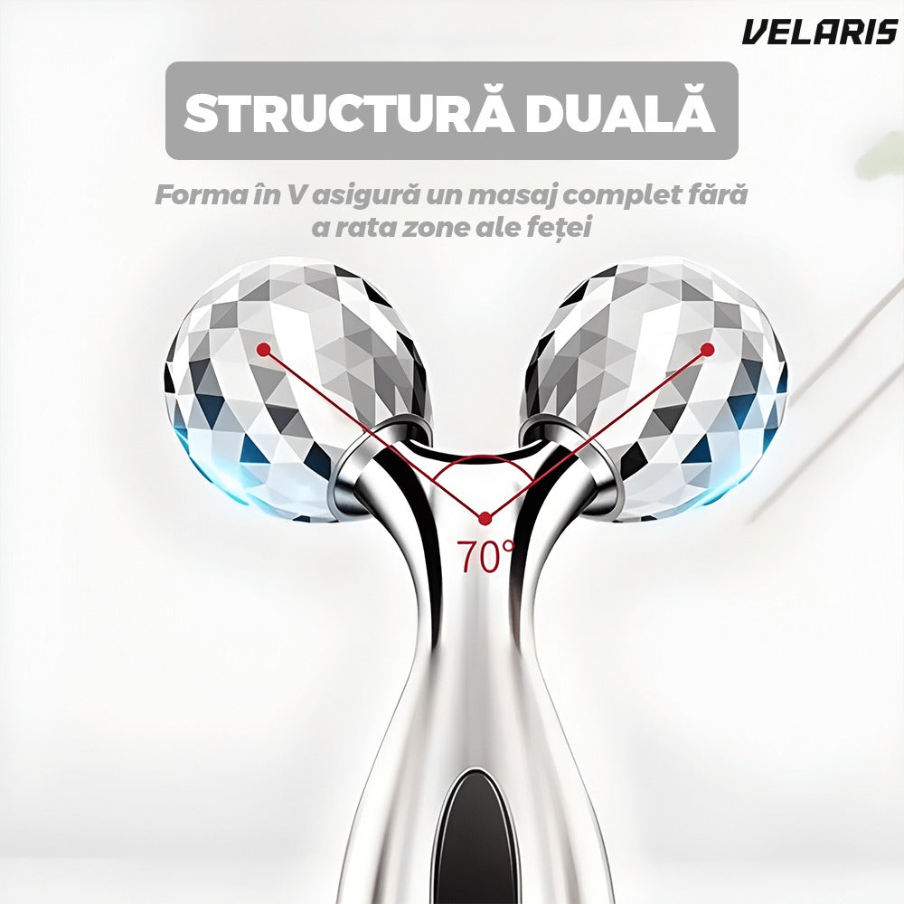 Dispozitiv lifting facial, 2 role 3D, gri, pentru față subțire