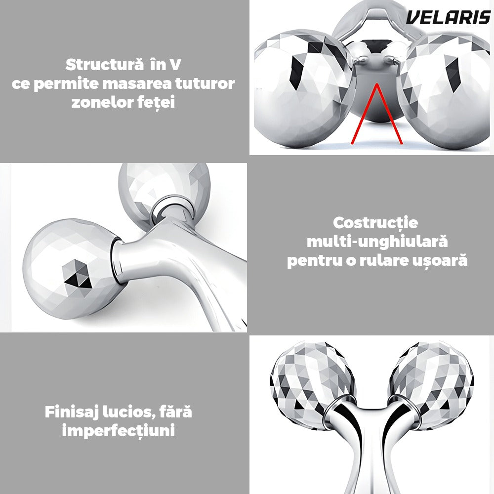 Dispozitiv lifting facial, 2 role 3D, gri, pentru față subțire