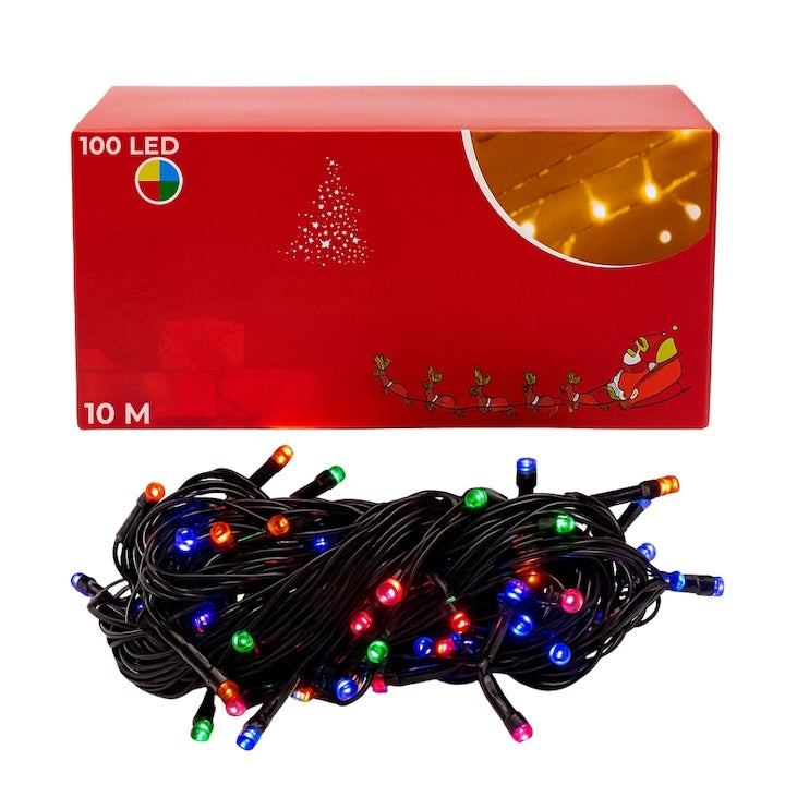 Instalație luminoasă LED de Crăciun, 100 LED-uri, 10 m, alb cald, interior/exterior