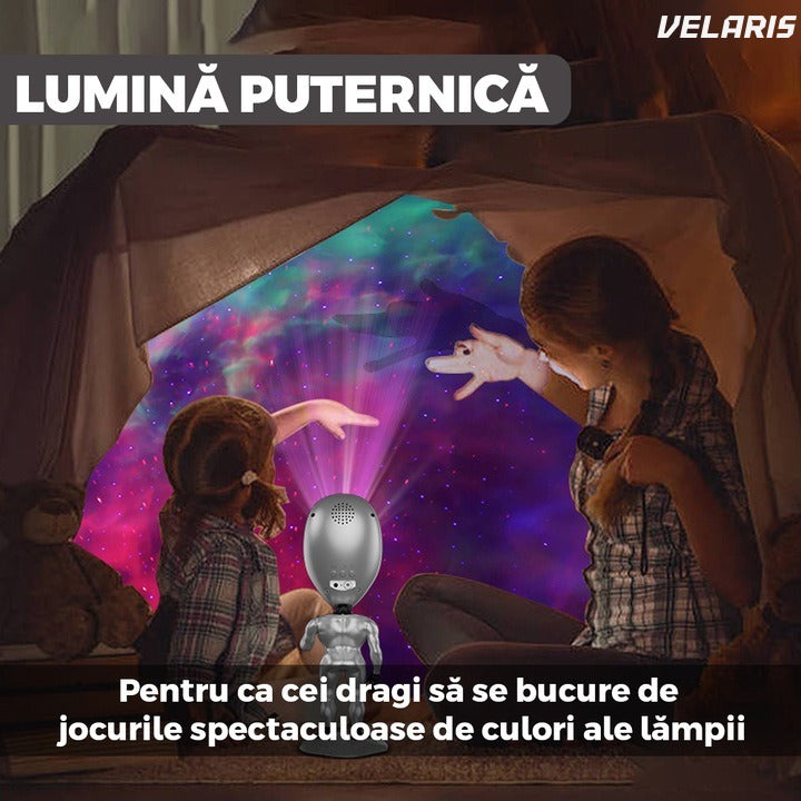 Proiector de veghe tip extraterestru, telecomandă, temporizator, 8 moduri, rotație 360°