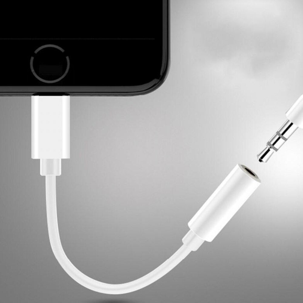 Adaptor Lightning la Jack 3.5 mm, alb, construct cupru