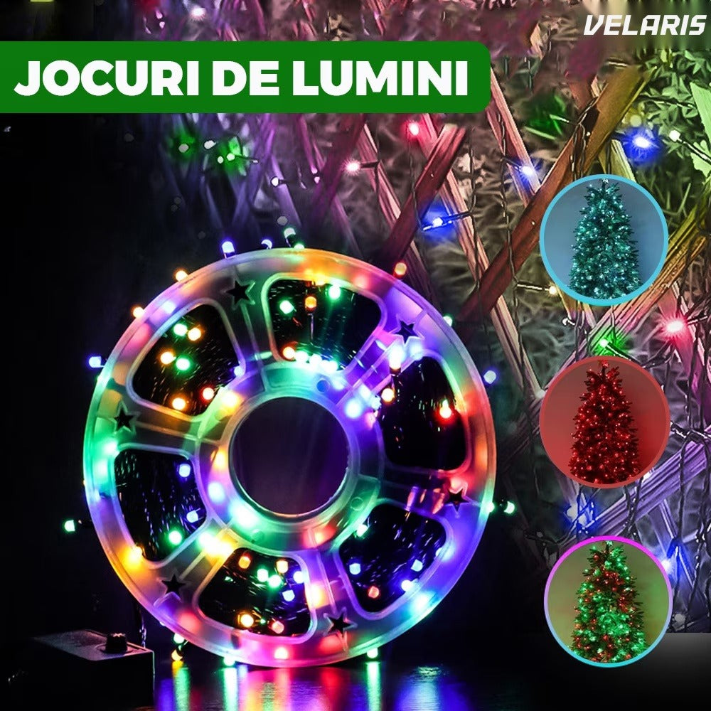 Ghirlandă luminoasă Crăciun 15 m, 200 LED, 8 efecte, rezistentă apă