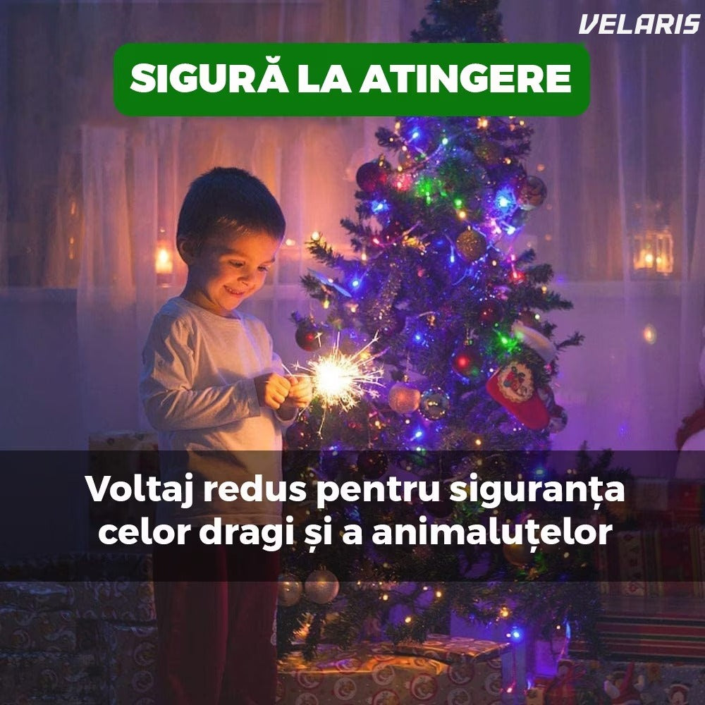 Ghirlandă luminoasă Crăciun 15 m, 200 LED, 8 efecte, rezistentă apă