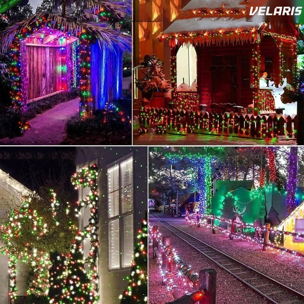 Ghirlandă luminoasă Crăciun 15 m, 200 LED, 8 efecte, rezistentă apă