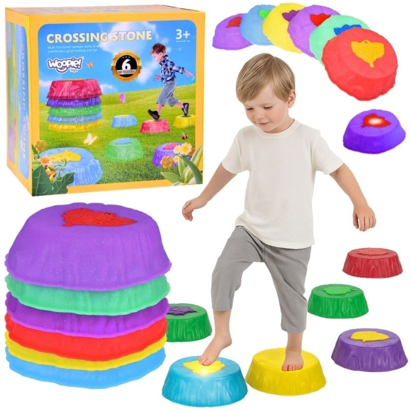 Pietre echilibru luminoase set 10 bucăți multicolor pentru copii 3+ ani
