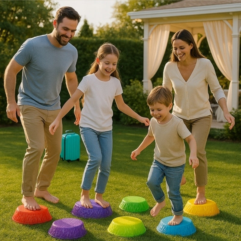Pietre echilibru luminoase set 10 bucăți multicolor pentru copii 3+ ani