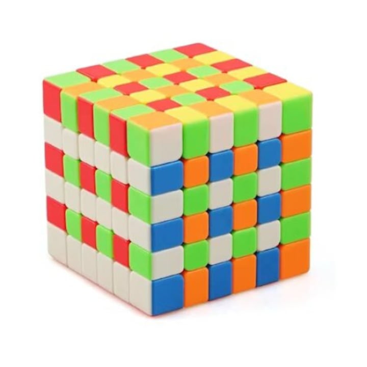 Cub Rubik 6x6, din ABS, 65 mm, multicolor