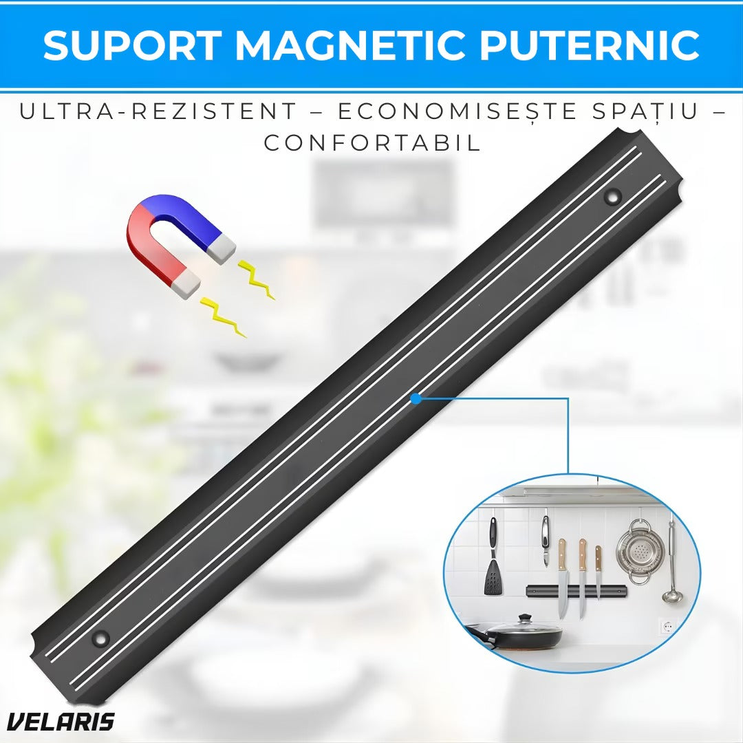 Suport magnetic pentru bucătărie, 55x5 cm, inox, argintiu