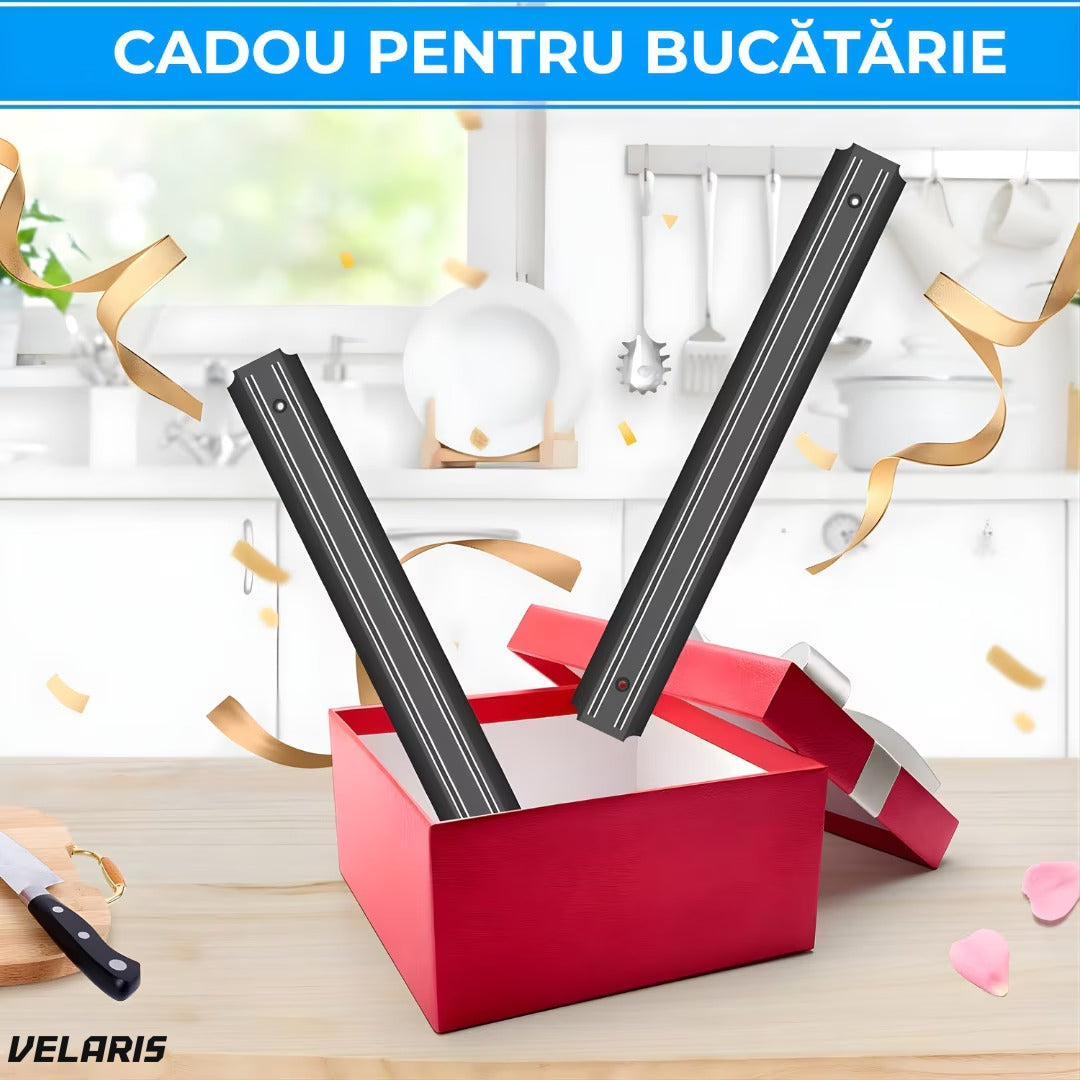 Suport magnetic pentru bucătărie, 55x5 cm, inox, argintiu